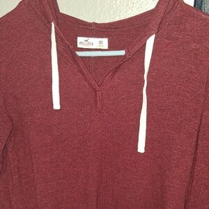 Hollister Burgundy Pullover with White Accents